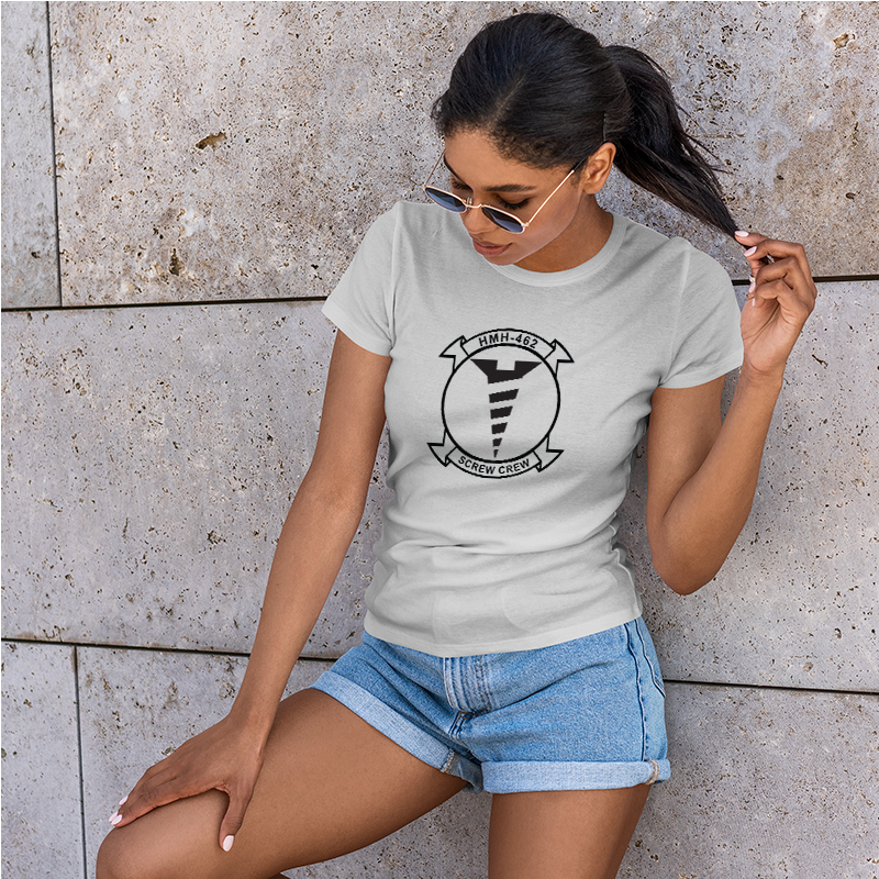 HMH-462 Marines Women's Unit Logo T-Shirt, HMH-462 Marines logo gear Marine Corp gift ideas for women