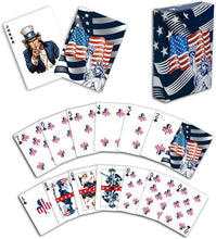 Load image into Gallery viewer, US Flag - Leather Flask &amp; Playing Card Gift Set
