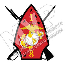 Load image into Gallery viewer, 1stBn 8th Marines logo 1/8 usmc logo
