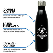 Load image into Gallery viewer, 1st Recon logo water bottle, 1st Recon hydroflask, 1st Reconnaissance Battalion USMC, Marine Corp gift ideas, USMC Gifts for women flask 

