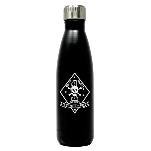 1st Recon logo water bottle, 1st Recon hydroflask, 1st Reconnaissance Battalion USMC, Marine Corp gift ideas, USMC Gifts for women flask