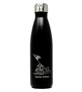 17 oz USMC Black Water Bottle - Semper Fidelis