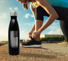 Load image into Gallery viewer, 17oz American Flag Stainless Steel Black Water Bottle for Runners

