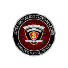 Load image into Gallery viewer, USMC 1stBn 3rd Marines Unit Coin, 1stBn 3rd Marines Coin, First Battalion Third Marines Unit Coin, 1st Battalion 3rd Marines
