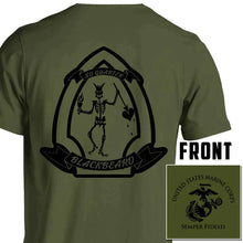 Load image into Gallery viewer, Bravo Company 1st Bn 2nd Marines USMC Unit Long Sleeve T-Shirt, Bravo Company 1st Bn 2nd Marines logo, USMC gift ideas for men, Marine Corp gifts men or women

