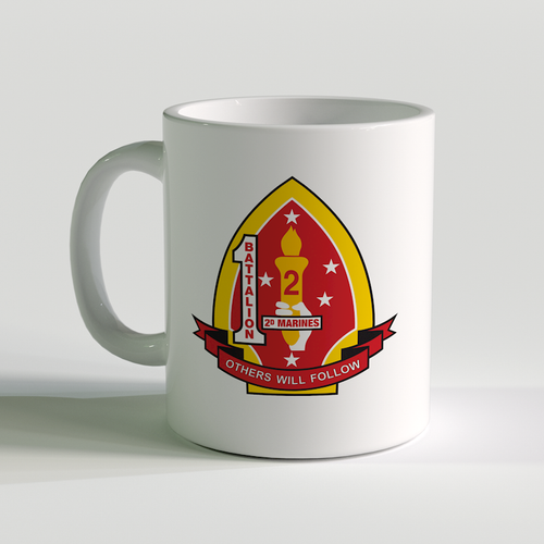 1st Battalion 2nd Marines, USMC White Coffee Mug