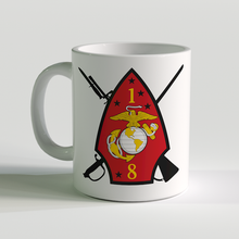 Load image into Gallery viewer, 1st Battalion 8th Marines, 1/8 coffee mug, USMC Coffee Mug
