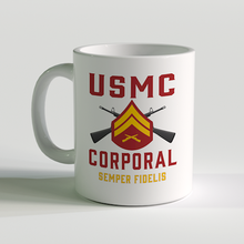 Load image into Gallery viewer, Cpl Coffee Mug, USMC Corporal Coffee Mug, Cpl Mug, USMC Rank Coffee Mug
