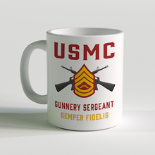 Load image into Gallery viewer, GySgt Coffee Mug, USMC GySgt Coffee Mug, Gunnery Sergeant Coffee Mug, USMC Rank Coffee Mug
