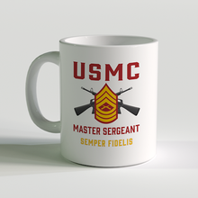 Load image into Gallery viewer, MSgt Coffee Mug, USMC MSgt Coffee Mug, Master Sergeant Coffee Mug, USMC Rank Mug
