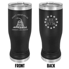 Load image into Gallery viewer, Gadsden Flag 20 oz USMC Black Double Wall Vacuum Insulated Stainless Steel gadsden flag Tumbler Travel Mug

