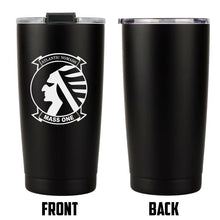 Load image into Gallery viewer, MASS-1 logo tumbler, MASS-1 coffee cup, Marine Air Support Squadron 1 USMC, Marine Corp gift ideas, USMC Gifts for women 
