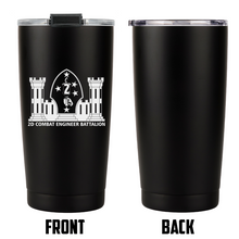 Load image into Gallery viewer, 2nd Combat Engineer Battalion (2d CEB) USMC Unit logo tumbler, 2d CEB coffee cup, 2d CEB USMC, Marine Corp gift ideas, USMC Gifts for men or women 20 Oz Tumbler
