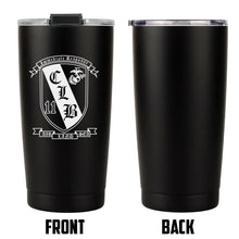 Load image into Gallery viewer, CLB-11 logo tumbler, CLB-11 coffee cup, Combat Logistics Battalion 11 USMC, Marine Corp gift ideas, USMC Gifts 20 ounce
