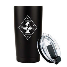 Load image into Gallery viewer, First Tank Battalion Unit USMC Unit logo tumbler, 1st Tank Bn USMC Unit Logo coffee cup, 1st Tank Bn USMC, Marine Corp gift ideas, USMC Gifts for women or men 20 oz
