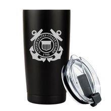 Load image into Gallery viewer, 20 oz Coast Guard Travel Mug Tumbler USCG gifts, gifts for coasties, coast guard gift ideas
