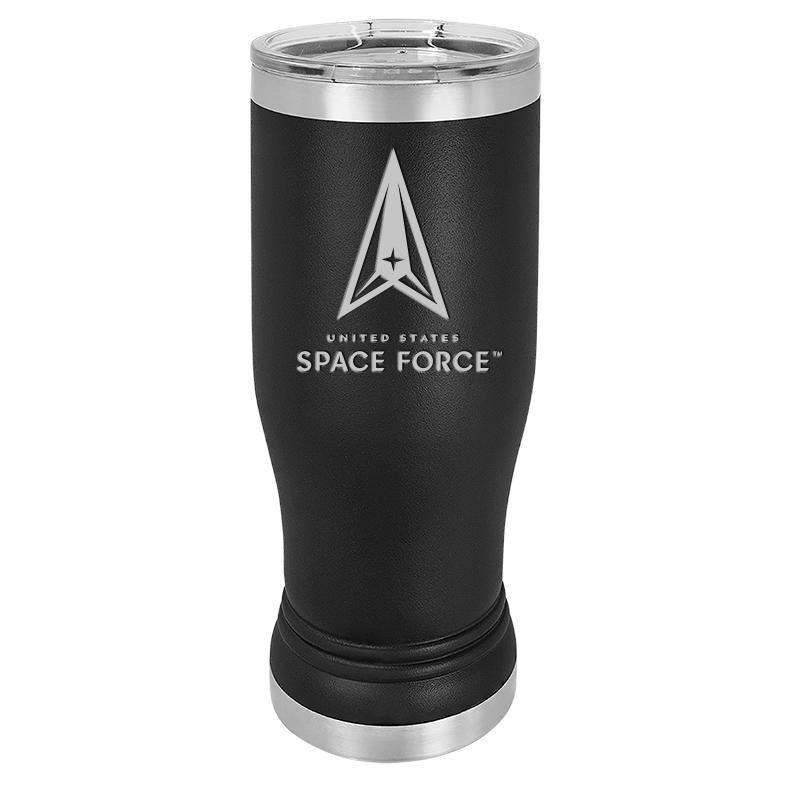 20oz Space Force Beer Tumbler - USSF Pilsner Tumbler - Insulated Stainless Steel Ã¢‚¬€œ Space Force Patriotic Gift