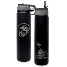 Load image into Gallery viewer, USMC 24oz Water Bottle usmc gifts for women or men Marine Corp gifts usmc hydro flask
