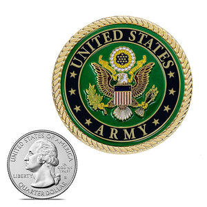 Two Inch Army Medallion Size Comparison