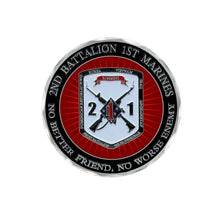Load image into Gallery viewer, USMC 2ndBn 1st Marines Unit Coin, Second Battalion First Marines Unti Coin, 2/1 USMC Coin, 2/1 Unit Coin, 2nd Battalion 1st Marines
