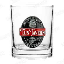 Load image into Gallery viewer, USMC Tun Tavern Rocks Drink Glass-Large Size Marine Corps Whiskey Glass
