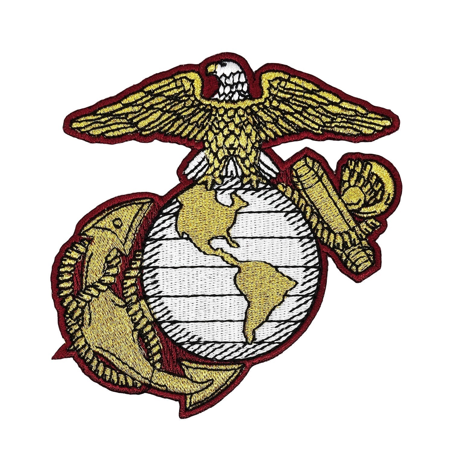 USMC Patch, 3.5 inch Marine Corps Eagle Globe and Anchor Ega Patch Made in USA