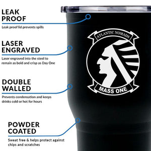 MASS-1 logo tumbler, MASS-1 coffee cup, Marine Air Support Squadron 1 USMC, Marine Corp gift ideas, USMC Gifts for women 30oz