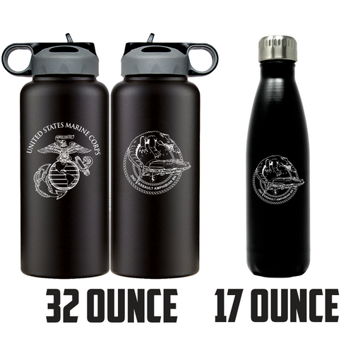 2nd Assault Amphibian Battalion Unit Logo water bottle, 2d AABN USMC Unit Logo hydroflask, 2d AABN USMC, Marine Corp gift ideas, USMC Gifts for men or women flask 