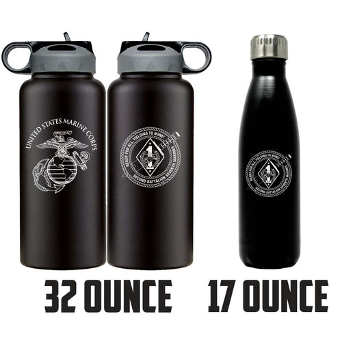2nd Bn 7th Marines logo water bottle, 2dBn 7th Marines hydroflask, Second Battalion Seventh Marines USMC, Marine Corp gift ideas, USMC Gifts for women or men 