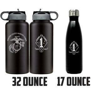 1st Bn 1st Marines logo water bottle, 1st Bn 1st Marines hydroflask, 1stBn 1st MarinesUSMC, Marine Corp gift ideas, USMC Gifts for women flask