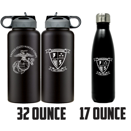 3rd Battalion 5th Marines logo water bottle, 3rd Battalion 5th Marines hydroflask, 3d Battalion 5th Marines USMC, Marine Corp gift ideas, USMC Gifts for women flask, big USMC water bottle,  Marine Corp water bottle 