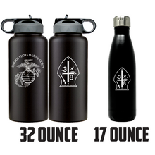 Load image into Gallery viewer, 3rd Battalion 8th Marines logo water bottle, 3rd Battalion 8th Marines hydroflask, 3d Battalion 8th Marines USMC, Marine Corp gift ideas, USMC Gifts for women flask, big USMC water bottle, Marine Corp water bottle 
