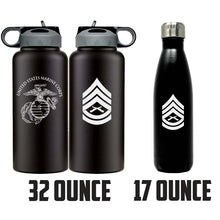 Load image into Gallery viewer, USMC water bottle Marine Corp rank gifts, USMC Sgt gifts
