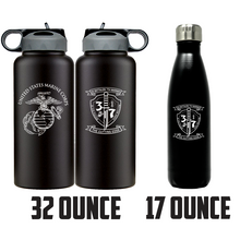 Load image into Gallery viewer, 3rd Battalion 7th Marines logo water bottle, 3rd Battalion 7th Marines hydroflask, 3d Battalion 7th Marines USMC, Marine Corp gift ideas, USMC Gifts for women flask, big USMC water bottle,  Marine Corp water bottle 
