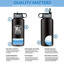 Load image into Gallery viewer, Back The Blue Water Bottle- 32 oz
