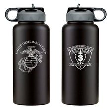 Load image into Gallery viewer, 2nd Battalion 3rd Marines USMC Unit logo water bottle, Second Battalion Third Marines Unit Logo hydroflask, 2/3 USMC, Marine Corp gift ideas, USMC Gifts for women 32 oz Water bottle
