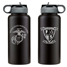Load image into Gallery viewer, 3rd Battalion 5th Marines logo water bottle, 3rd Battalion 5th Marines hydroflask, 3d Battalion 5th Marines USMC, Marine Corp gift ideas, USMC Gifts for women flask, big USMC water bottle, 32 ounce Marine Corp water bottle 

