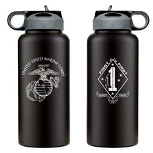 Load image into Gallery viewer, 1st Bn 1st Marines logo water bottle, 1st Bn 1st Marines hydroflask, 1stBn 1st MarinesUSMC, Marine Corp gift ideas, USMC Gifts for women flask 32oz
