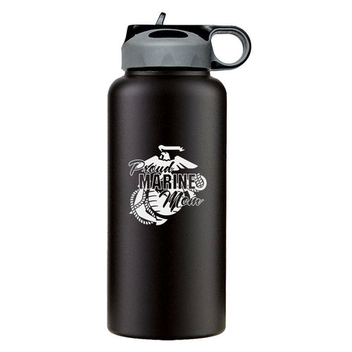 32 Oz Proud Marine Mom Water Bottle, USMC Mom Gifts, gift idea for Marine Mom