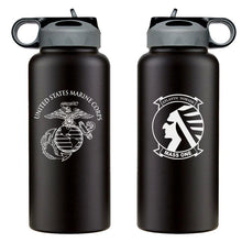 Load image into Gallery viewer, MASS-1 logo water bottle, MASS-1 hydroflask, Marine Air Support Squadron 1 USMC, Marine Corp gift ideas, USMC Gifts for women flask 
