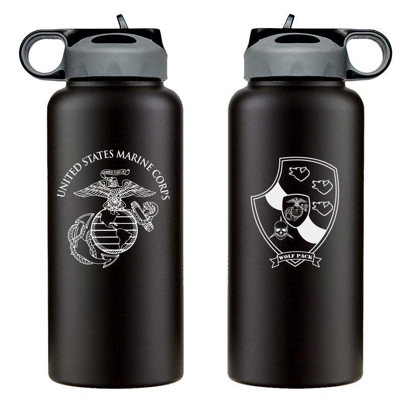3d LAR logo water bottle, 3d Light Armored Reconnaissance Battalion hydroflask, 3d LAR USMC, Marine Corp gift ideas, USMC Gifts for women flask, big USMC water bottle, 32 ounce Marine Corp water bottle 