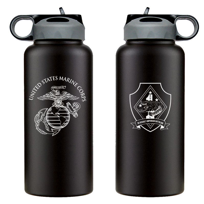 3d Assault Amphibian Battalion Logo water bottle, 3rd AABN hydroflask, 3d AABN USMC, Marine Corp gift ideas, USMC Gifts for women flask, big USMC water bottle, Marine Corp water bottle 