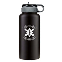 Load image into Gallery viewer, 2nd Bn 11th Marines logo water bottle, 2dBn 11th Marines hydroflask, Second Battalion Eleventh Marines USMC, Marine Corp gift ideas, USMC Gifts for women flask 
