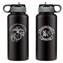Load image into Gallery viewer, Third Battalion First Marines Unit Logo water bottle, 3d Bn 1st Marines hydroflask, 3/1 Marines, USMC, Marine Corp gift ideas, USMC Gifts for men or women 32 Oz 
