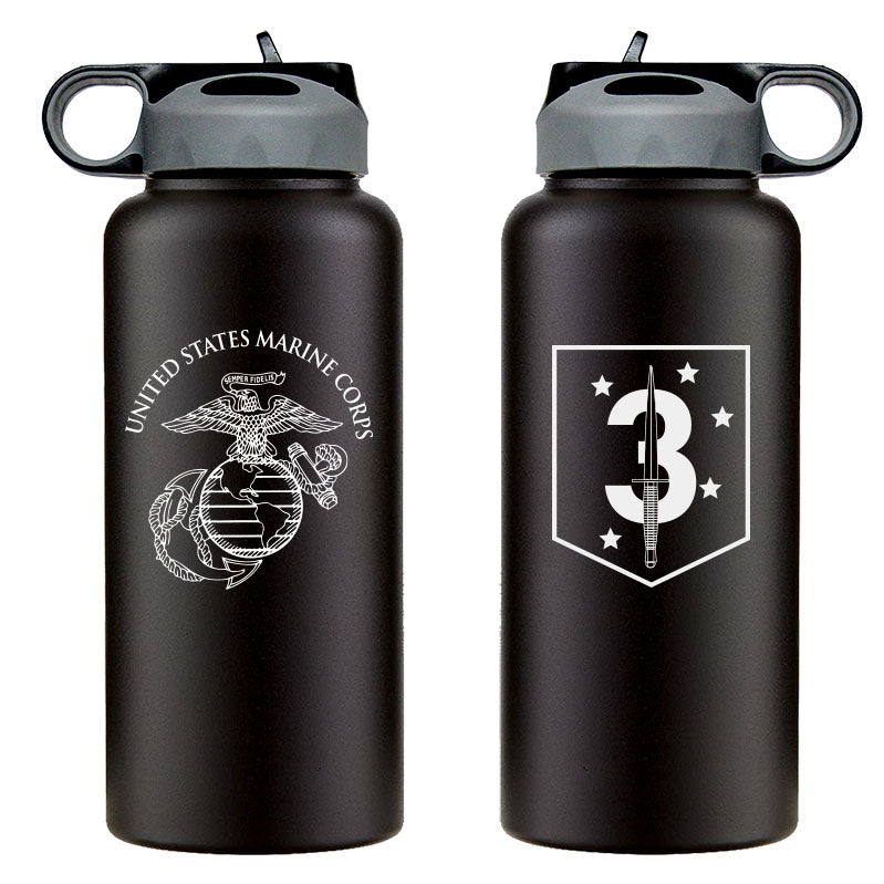 3rd MSOB logo water bottle, 3rd Marine Special Operations Battalion hydroflask, 3rd MSOB USMC, Marine Corp gift ideas, USMC Gifts for women flask, big USMC water bottle, 32 ounce Marine Corp water bottle 
