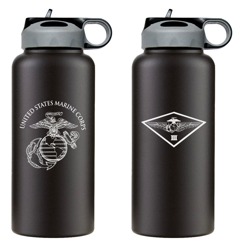 3rd MAW USMC Unit Logo water bottle, 3rd Marine Aircraft Wing USMC Unit Logo hydroflask, 3rd MAW USMC, Marine Corp gift ideas, USMC Gifts for women or men flask, big USMC water bottle, Marine Corp water bottle 