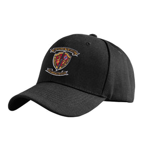 3d Bn 7th Marines Unit Logo Embroidered USMC Hat -FlexFit Style - Black