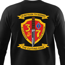 Load image into Gallery viewer, 3rd Battalion 7th Marines USMC Long Sleeve Unit T-Shirt, 3rd Battalion 7th Marines logo, USMC gift ideas for men, Marine Corp gifts men or women
