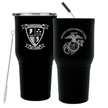 Load image into Gallery viewer, 3rd Battalion 5th Marines logo tumbler, 3rd Battalion 5th Marines coffee cup, 3d Battalion 5th Marines USMC, Marine Corp gift ideas, USMC Gifts for women 30oz
