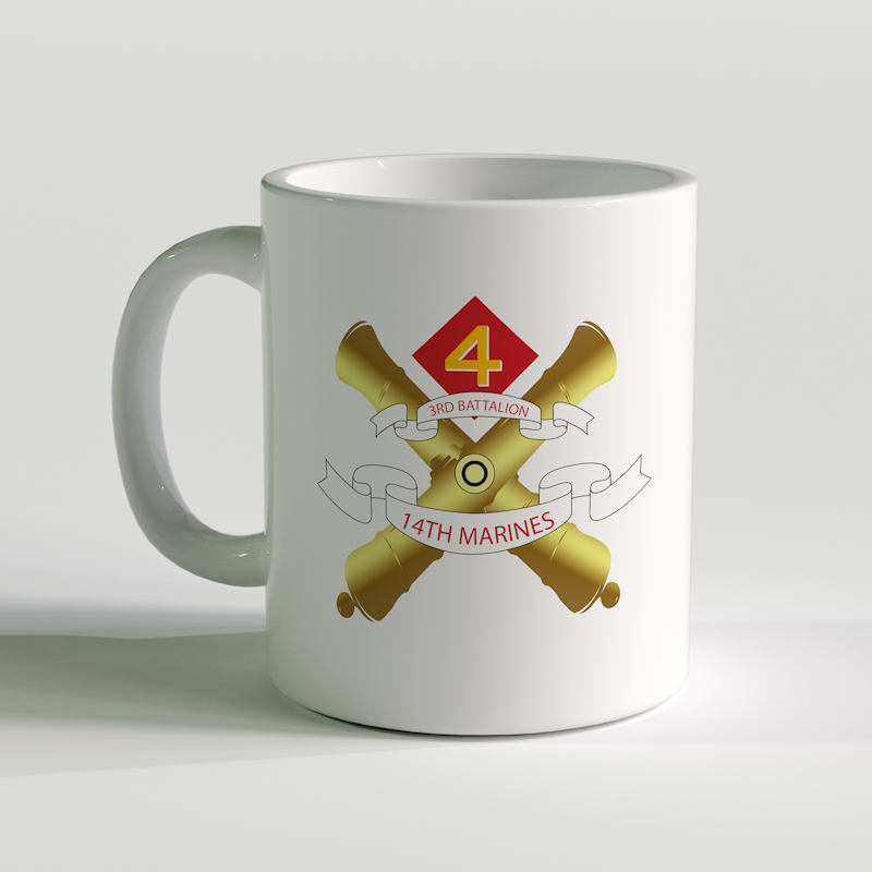 3/14 unit coffee mug, 3rd bn 14th marines, usmc coffee mug